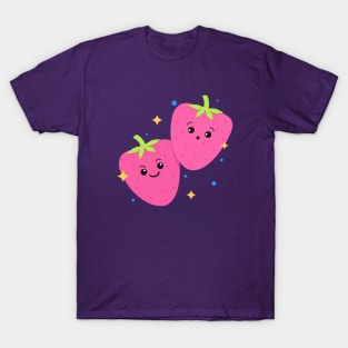 Cute Strawberries cartoon design T-Shirt